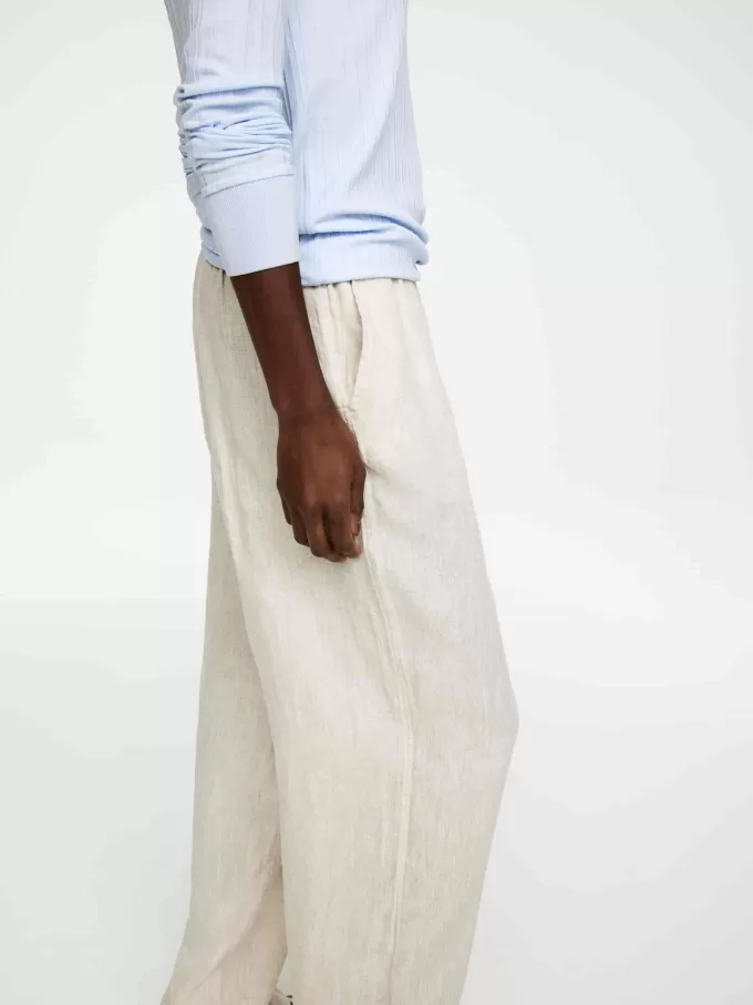 Bukser med snoretræk i hør Bukser med snoretræk i hør