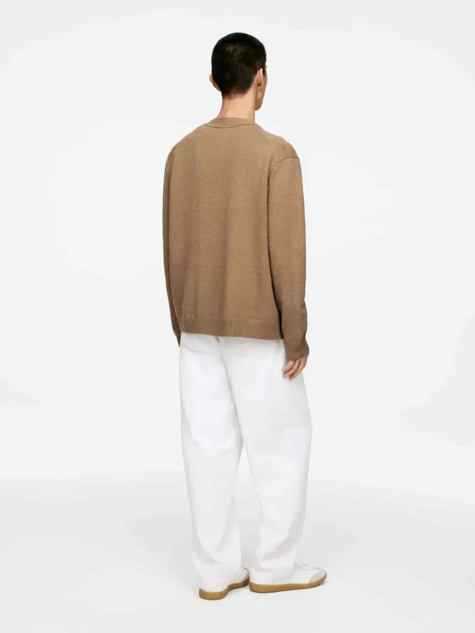 Cardigan af uld i bomuld