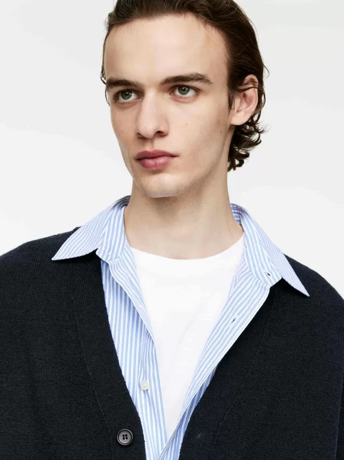 Cardigan af uld i bomuld Cardigan af uld i bomuld