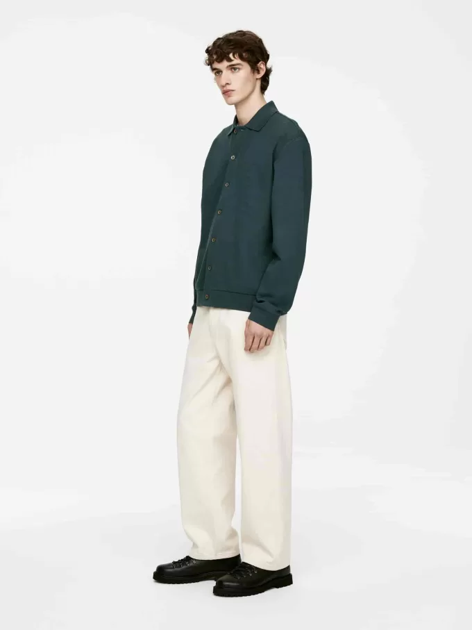 Cardigan i bomuldsjersey Cardigan i bomuldsjersey