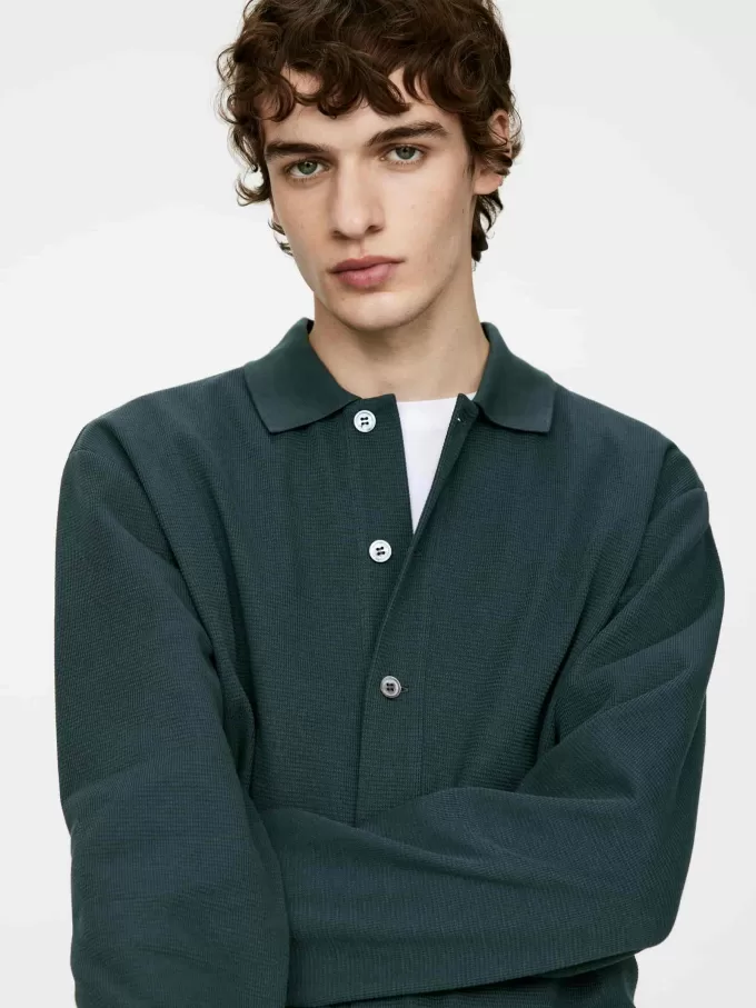 Cardigan i bomuldsjersey Cardigan i bomuldsjersey