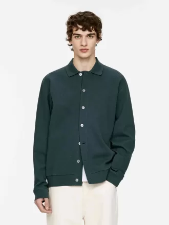 Cardigan i bomuldsjersey Cardigan i bomuldsjersey