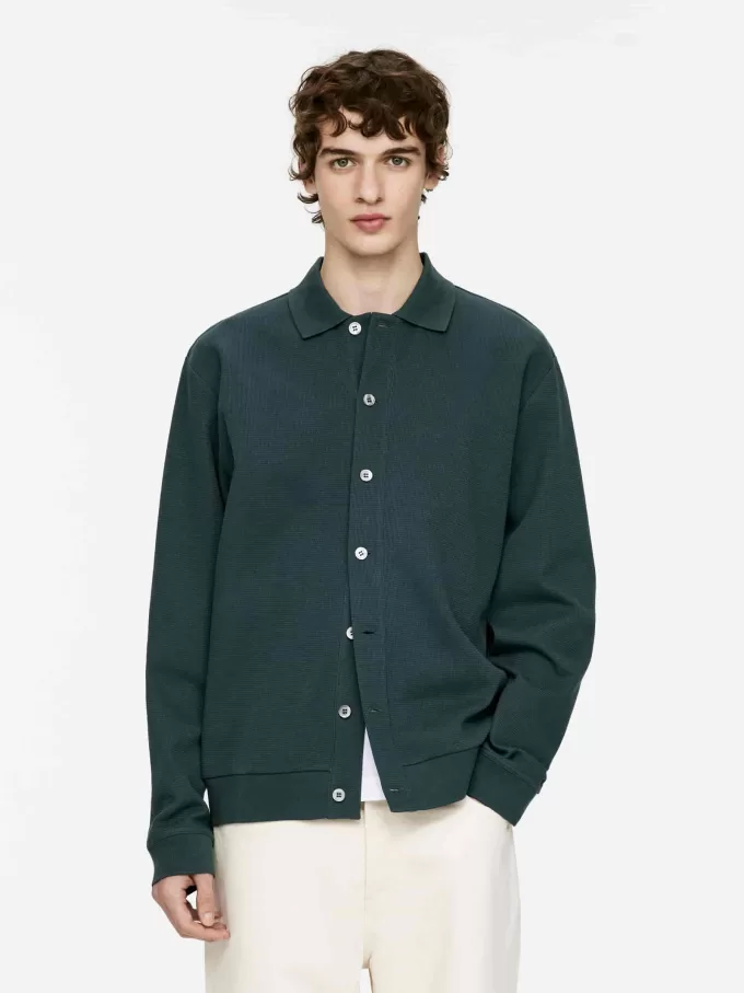 Cardigan i bomuldsjersey Cardigan i bomuldsjersey