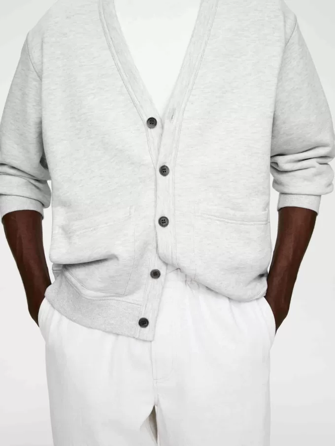 Cardigan i bomuldsjersey