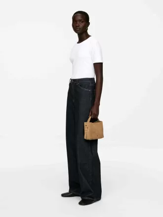 Crossbody taske i ruskind