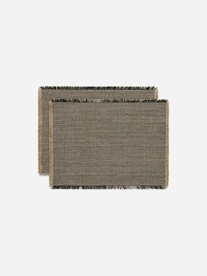 Dækkeserviet i linnedblanding med 2 stk Dækkeserviet i linnedblanding med 2 stk