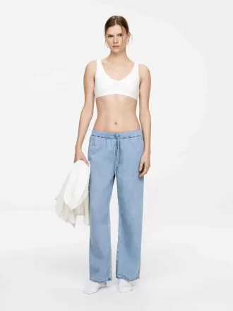 Denimbukser med snoretræk