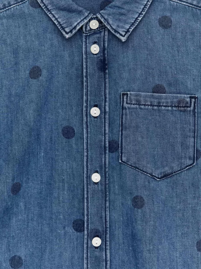 Denimskjorte med tryk