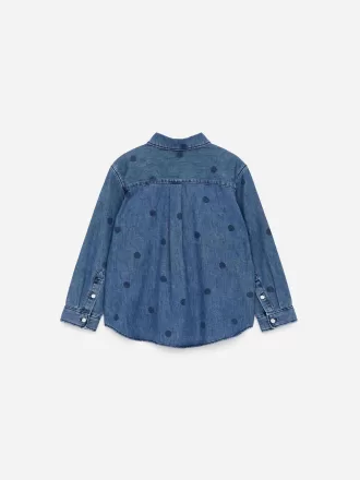 Denimskjorte med tryk