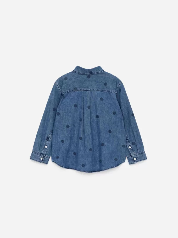 Denimskjorte med tryk