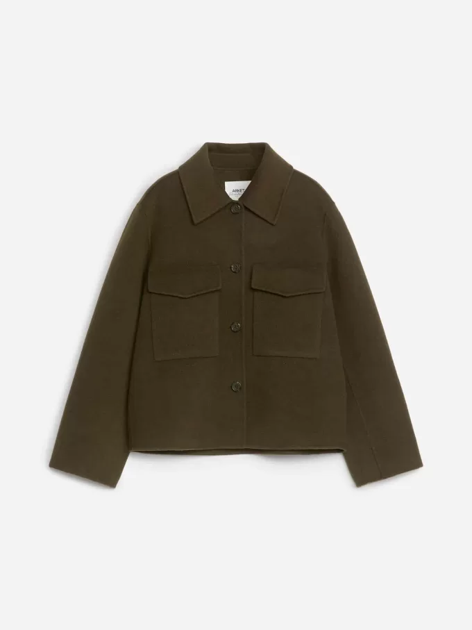 Dobbelt-Face uld overshirt
