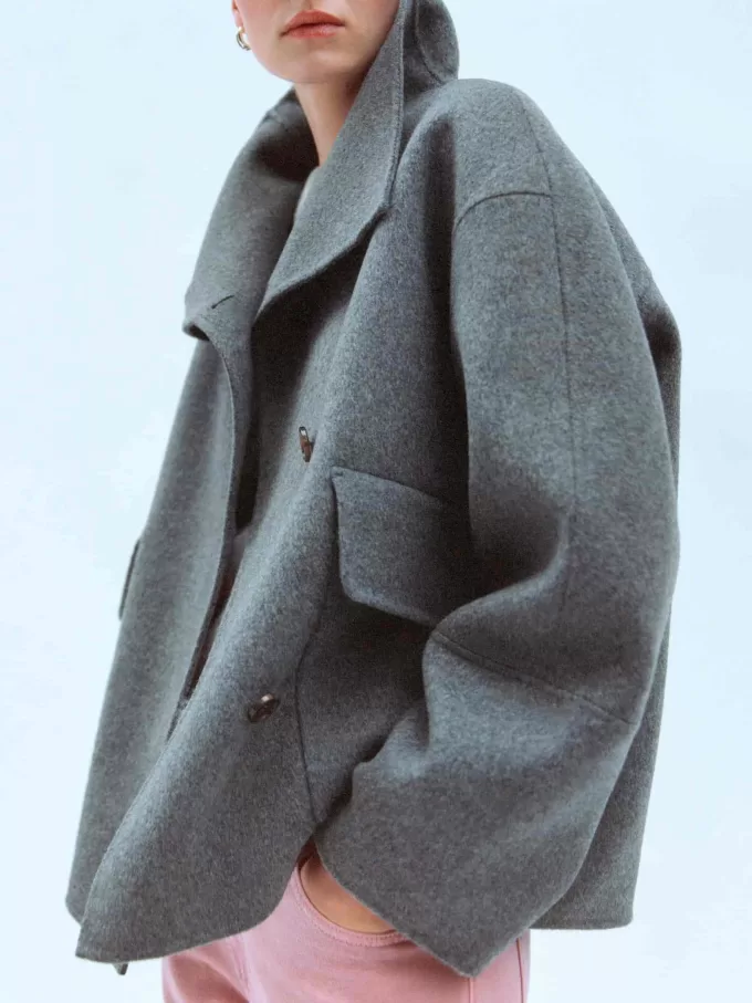 Doublé uldblandingsjakke Doublé uldblandingsjakke