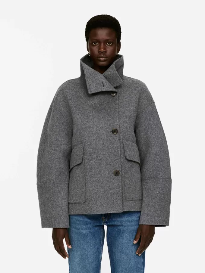 Doublé uldblandingsjakke Doublé uldblandingsjakke