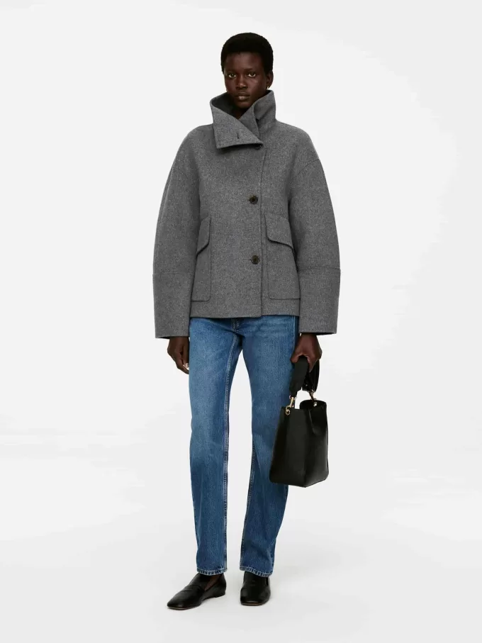 Doublé uldblandingsjakke Doublé uldblandingsjakke