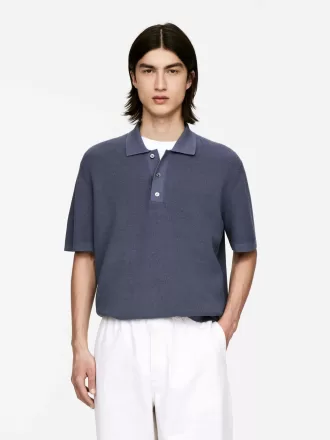 Finstrikket poloshirt