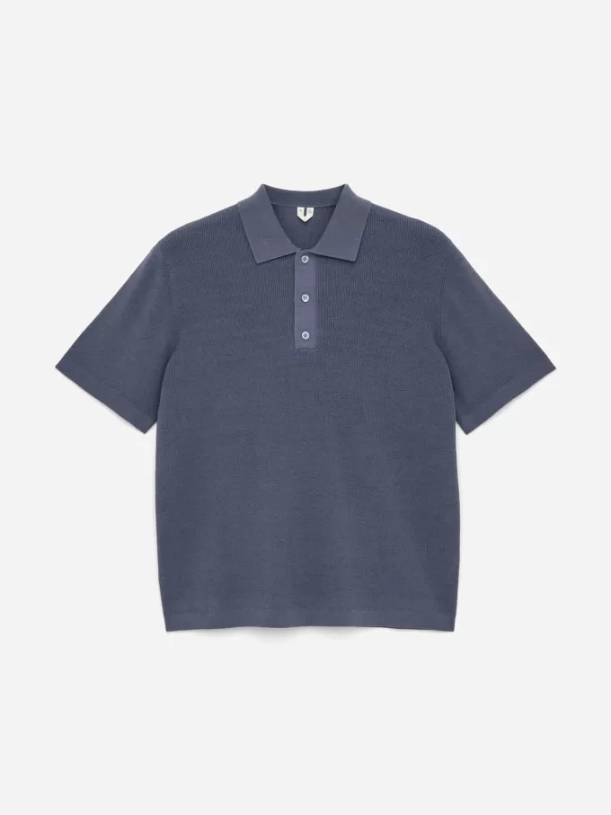 Finstrikket poloshirt