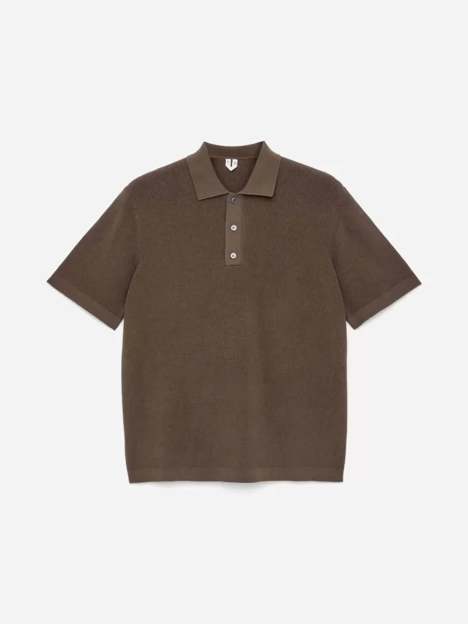 Finstrikket poloshirt