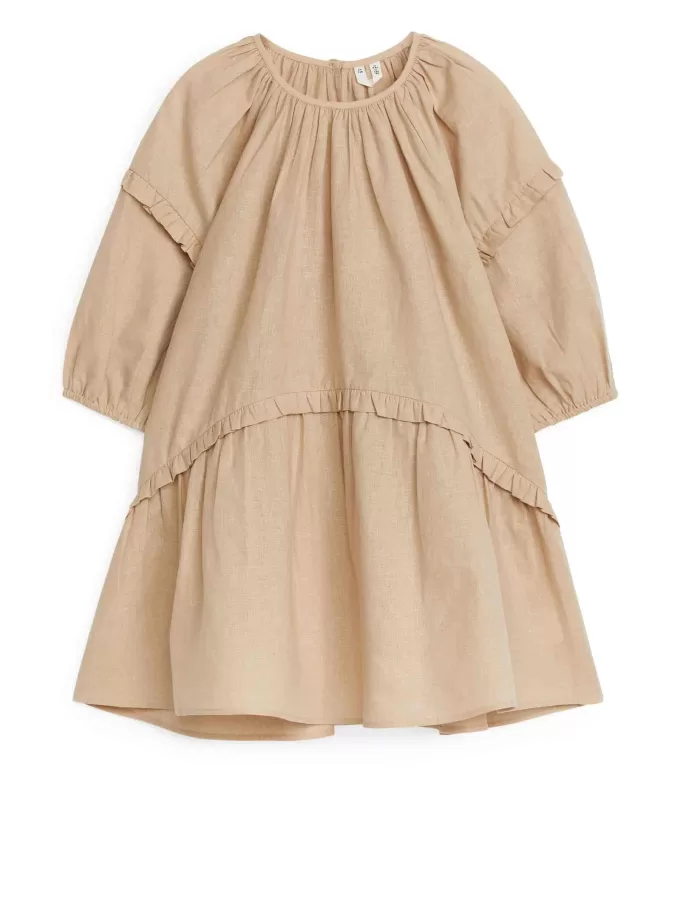 Flæse linned blanding kjole