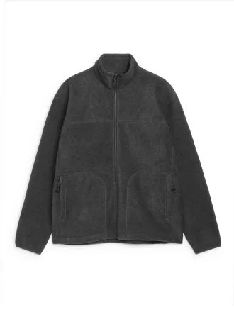 Fleece jakke med lynlås