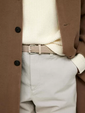 Flettet læder trimmet bælte