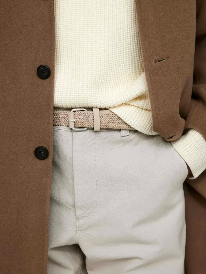 Flettet læder trimmet bælte