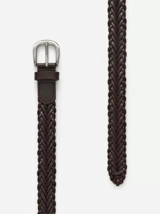Flettet læderbælte