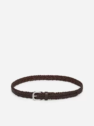 Flettet læderbælte