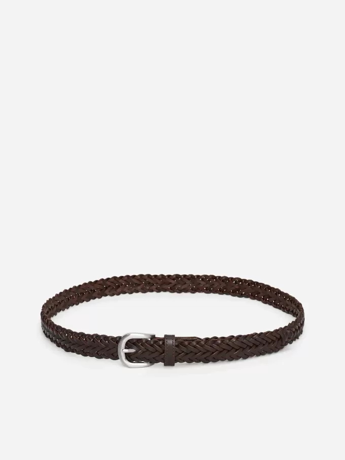 Flettet læderbælte