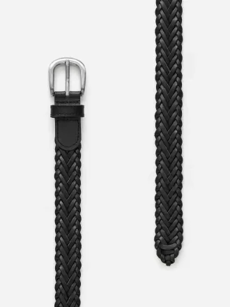 Flettet læderbælte