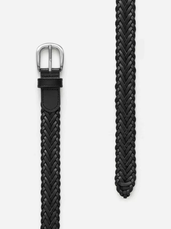 Flettet læderbælte