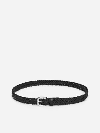 Flettet læderbælte