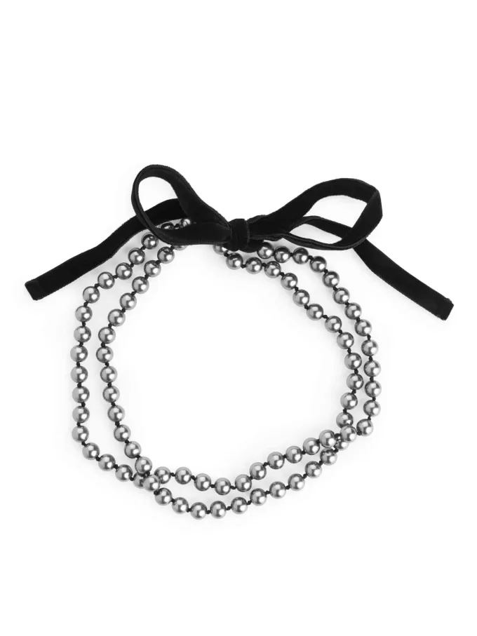 Glasperle fløjl halskæde Glasperle fløjl halskæde