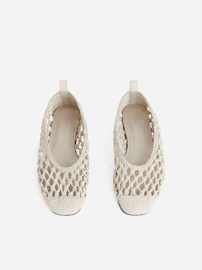 Hæklet læder ballerina