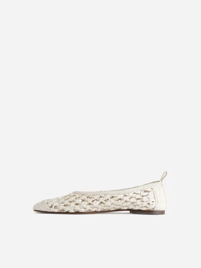 Hæklet læder ballerina