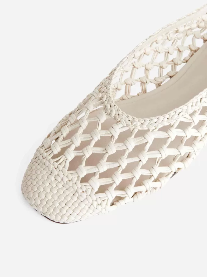 Hæklet læder ballerina