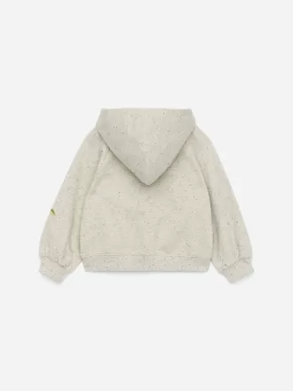 Hættetrøje med broderet lynlås