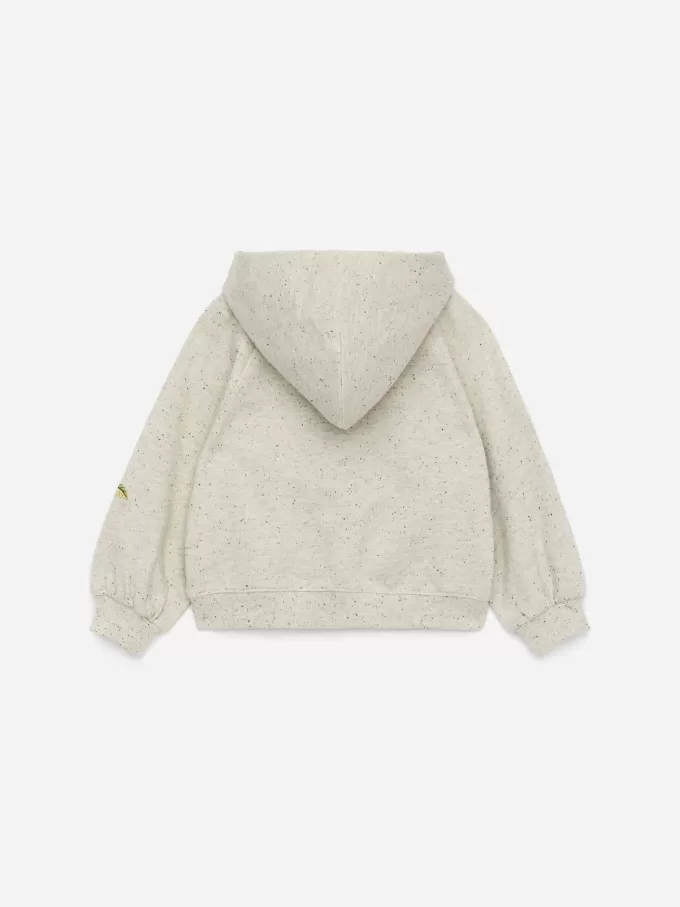 Hættetrøje med broderet lynlås