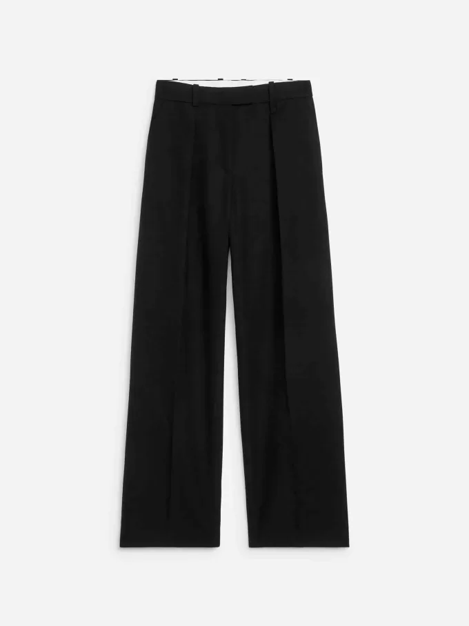 Højtaljede plisserede bukser