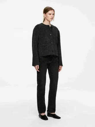 Jakke i børstet uldblanding