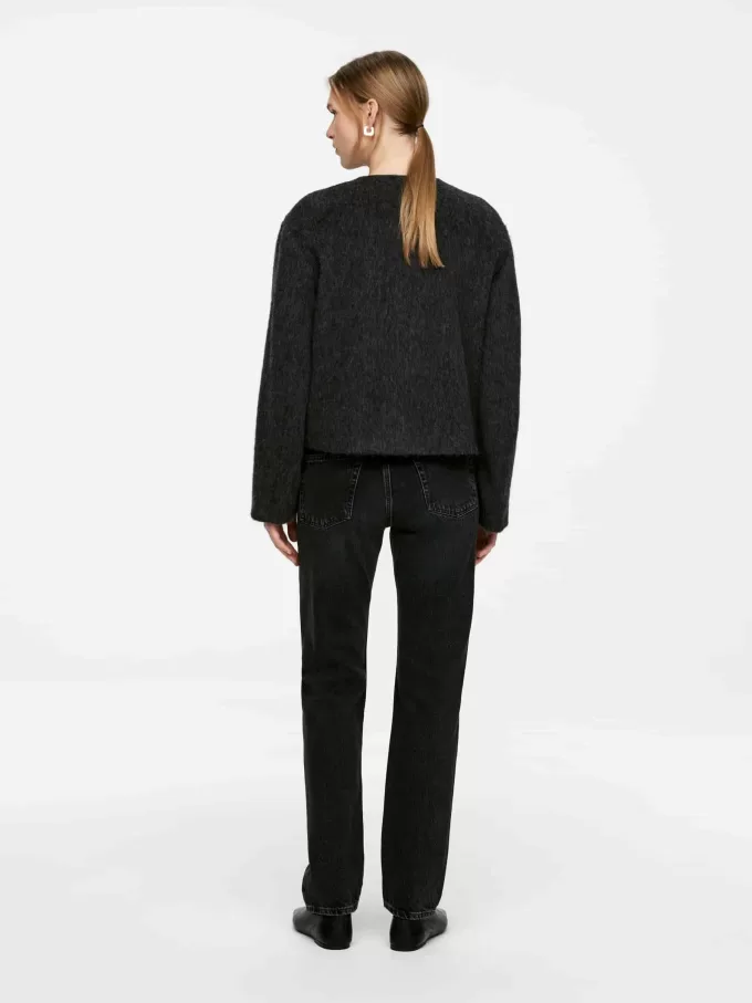 Jakke i børstet uldblanding