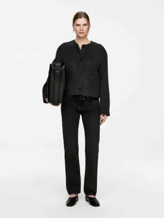 Jakke i børstet uldblanding