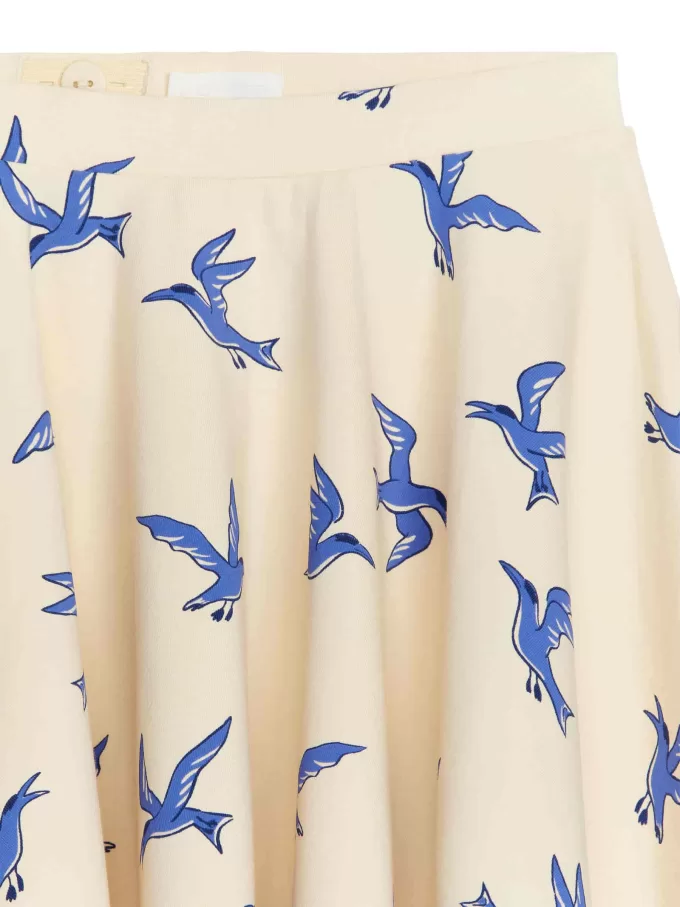 Jersey-nederdel med tryk