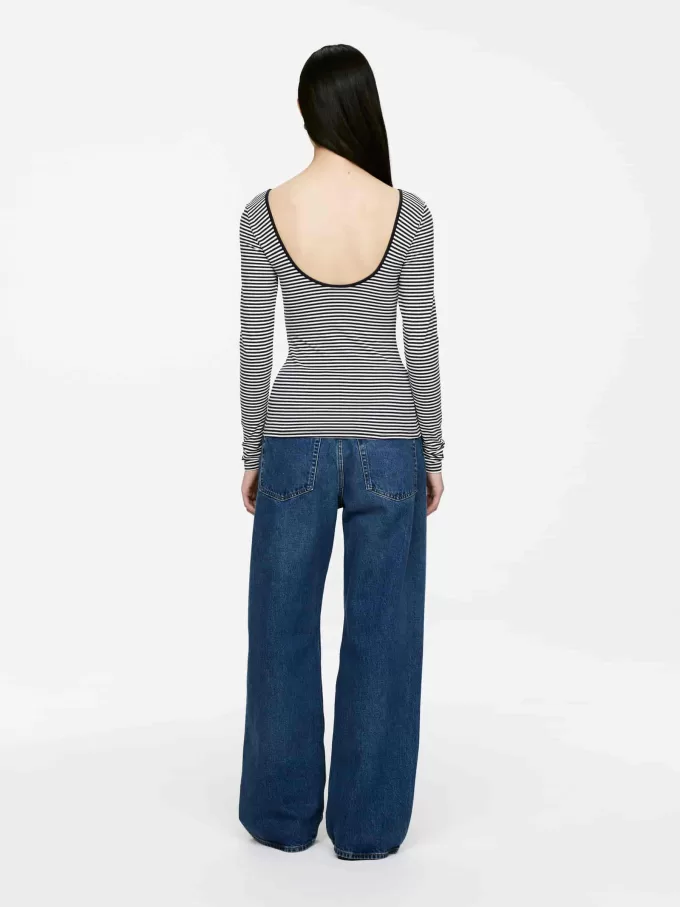 Jersey-top med rund hals