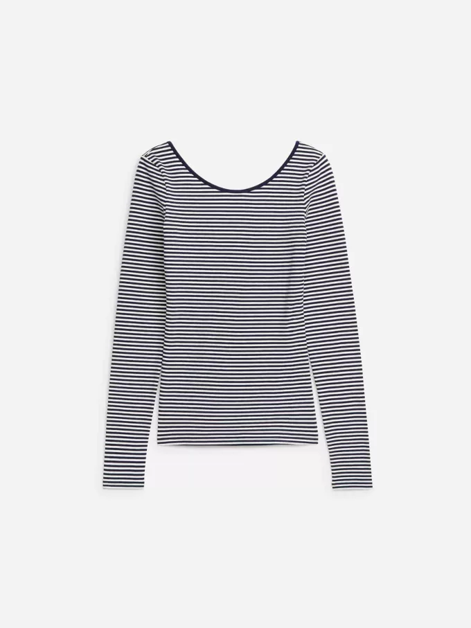 Jersey-top med rund hals