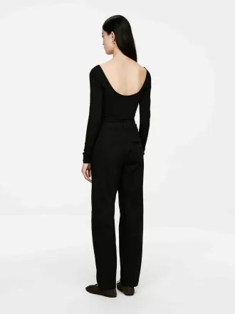 Jersey-top med rund hals