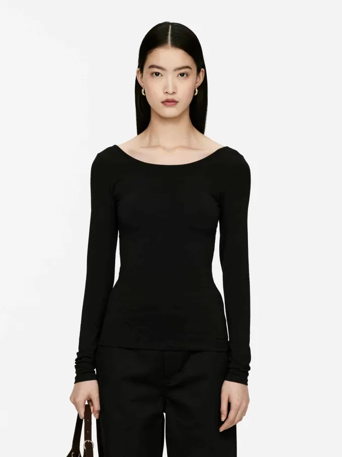 Jersey-top med rund hals Jersey-top med rund hals