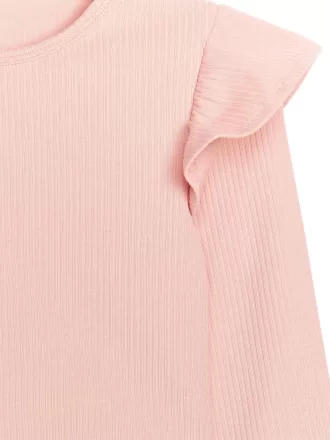 Jerseytop med flæser