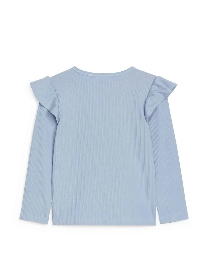 Jerseytop med flæser