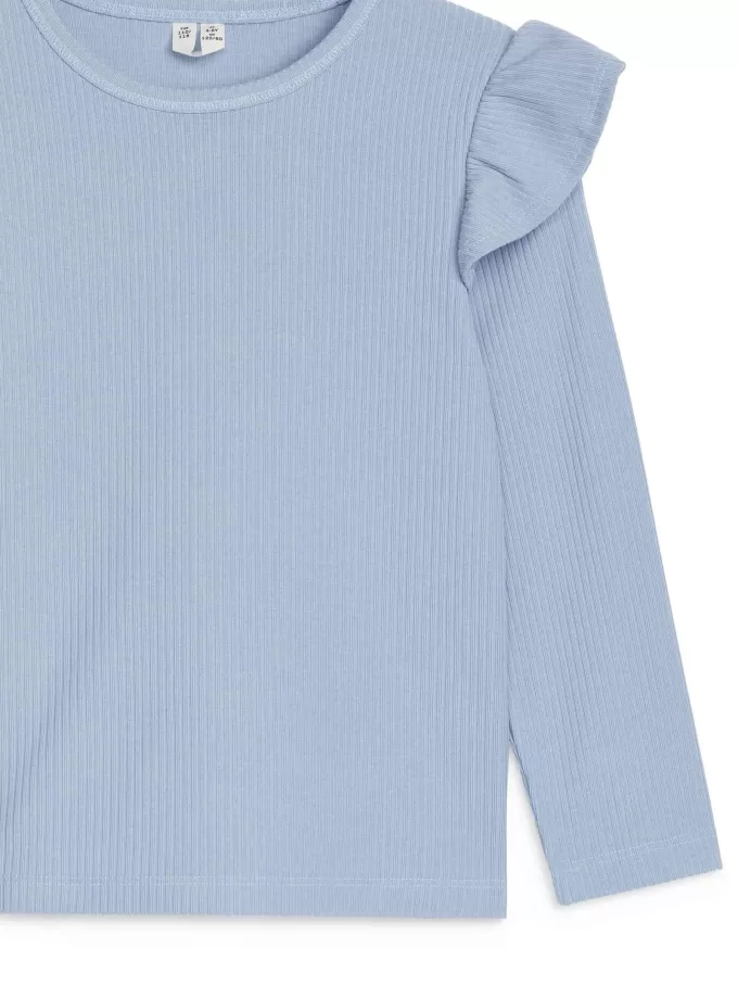 Jerseytop med flæser