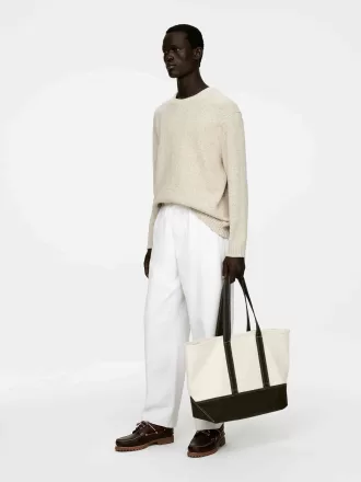 Jumper i tekstureret bomuldsblanding